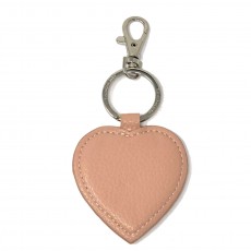 Faux Leather Heart - Dusky Pink/Silver
